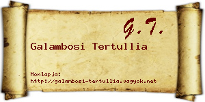 Galambosi Tertullia névjegykártya